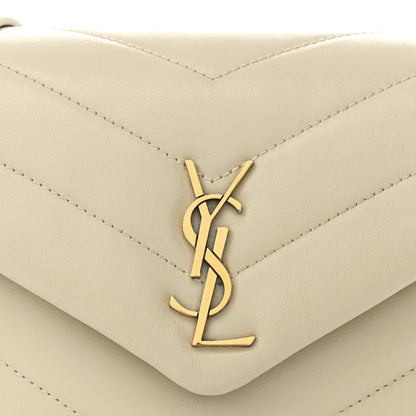 Saint Laurent Calfskin Y Quilted Monogram Toy Loulou Crossbody Bag Crema Soft 8 of 10