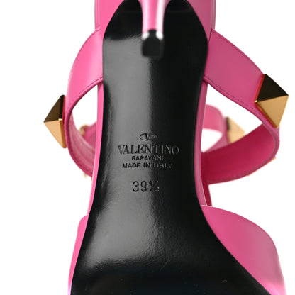 Valentino Garavani Calfskin Roman Stud Ankle Strap 100mm Pumps 39.5 Feminine Pink 6 of 8
