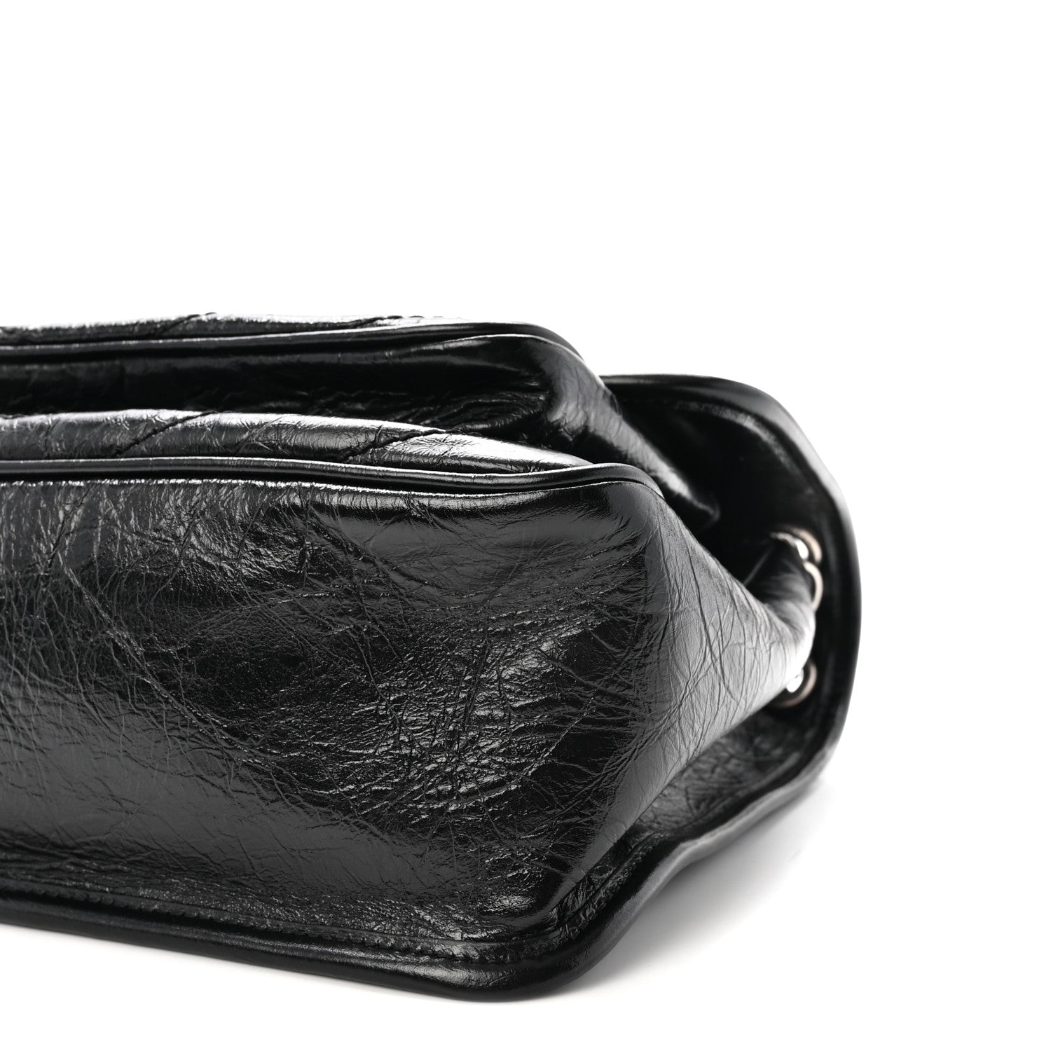 Saint Laurent Crinkled Calfskin Matelasse Monogram Medium Niki Chain Satchel Black 10 of 10