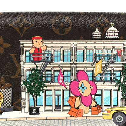 Louis Vuitton Monogram 2022 Christmas Animation New York Soho Pochette Felicie Chain Wallet Yellow 10 of 13