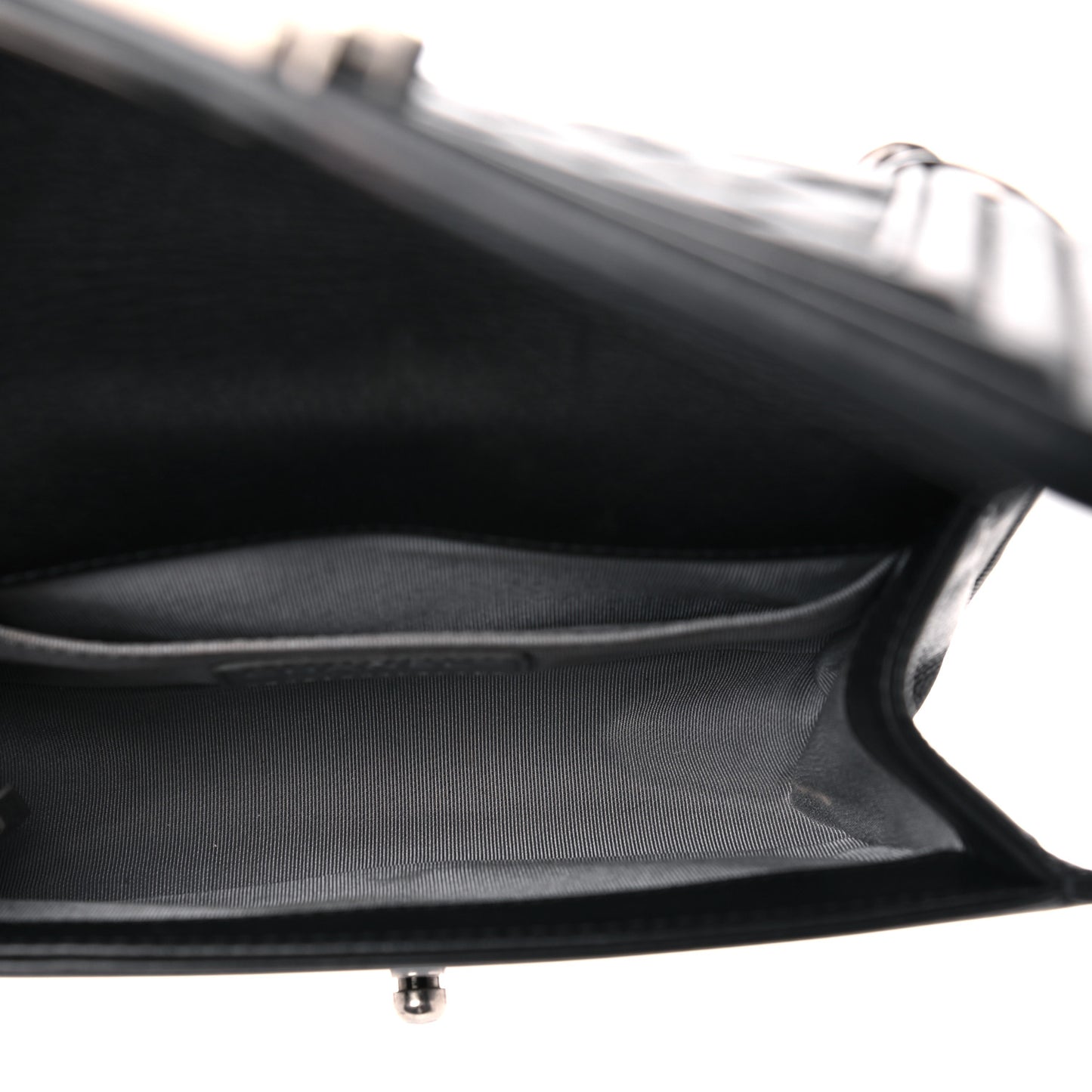 Calfskin Quilted Small Boy Flap Black