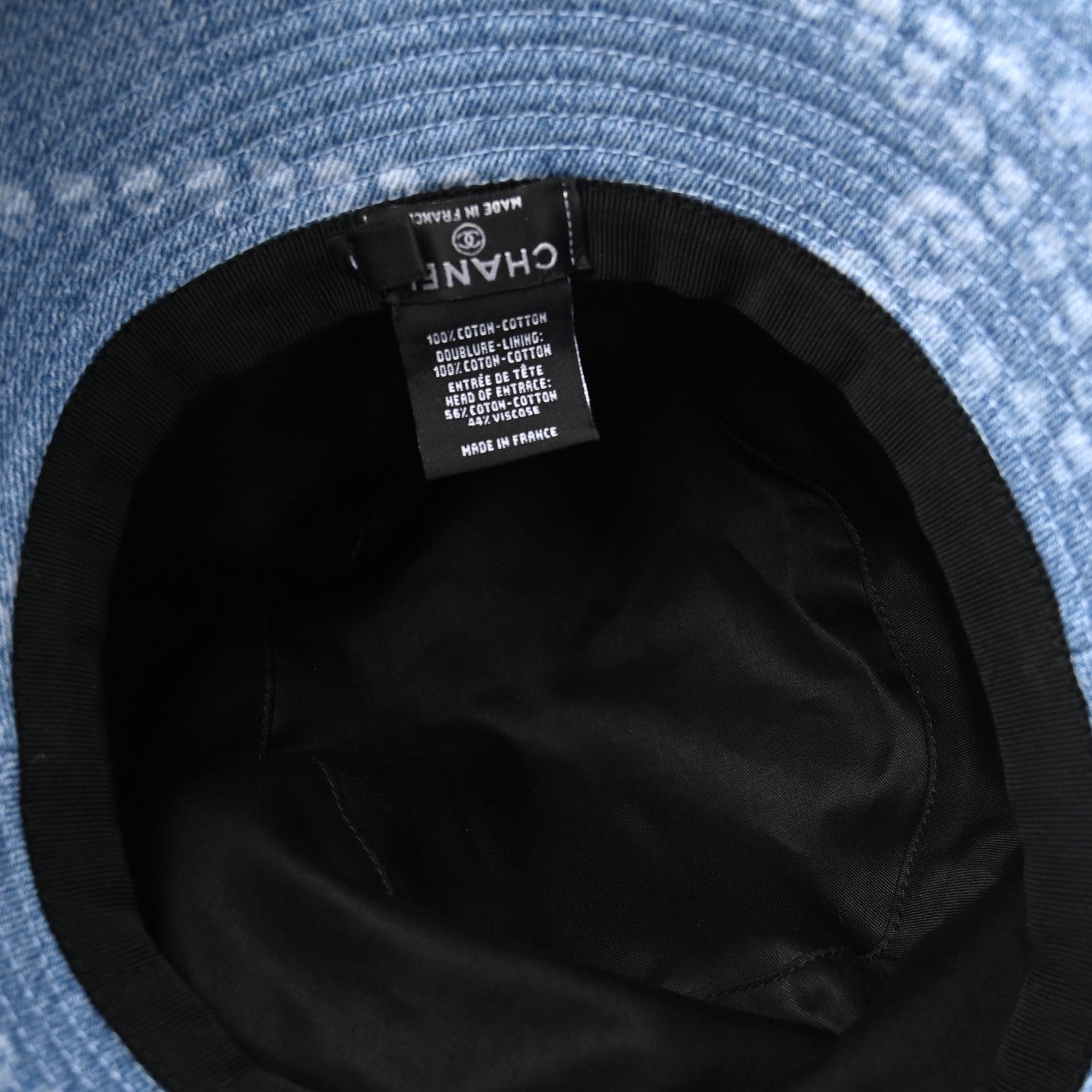 Chanel Denim Printed Bucket Hat S Blue 5 of 6