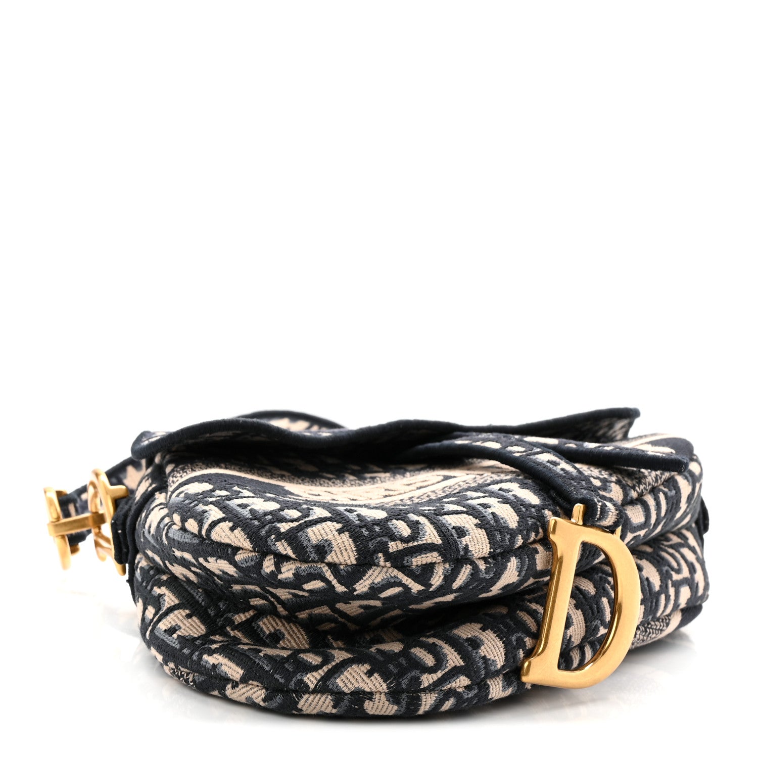 Christian Dior Oblique Embroidered Saddle Bag Blue 1843115