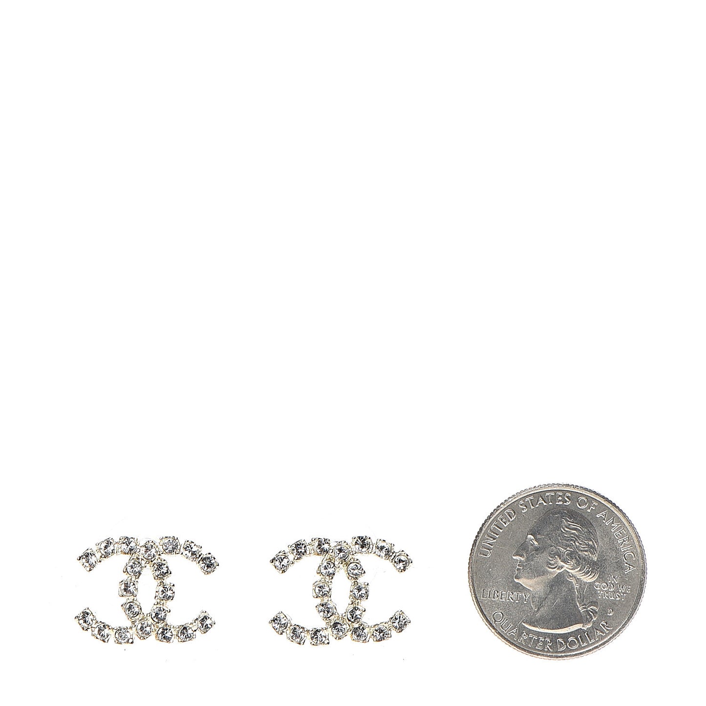 Crystal CC Earrings Light Gold