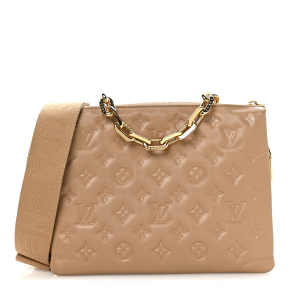 Louis Vuitton Lambskin Embossed Monogram Coussin PM Camel 1 of 10