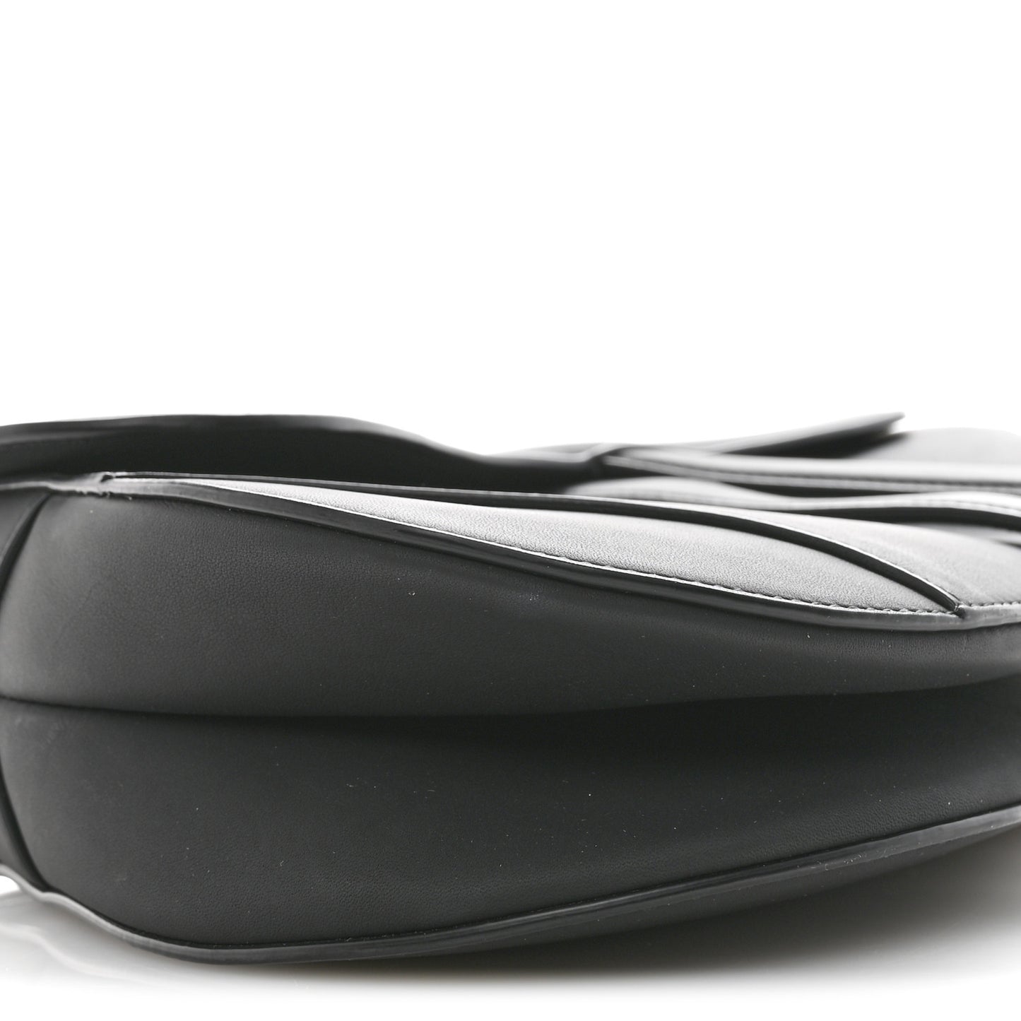 Ultra Matte Calfskin Saddle Bag With Strap Black