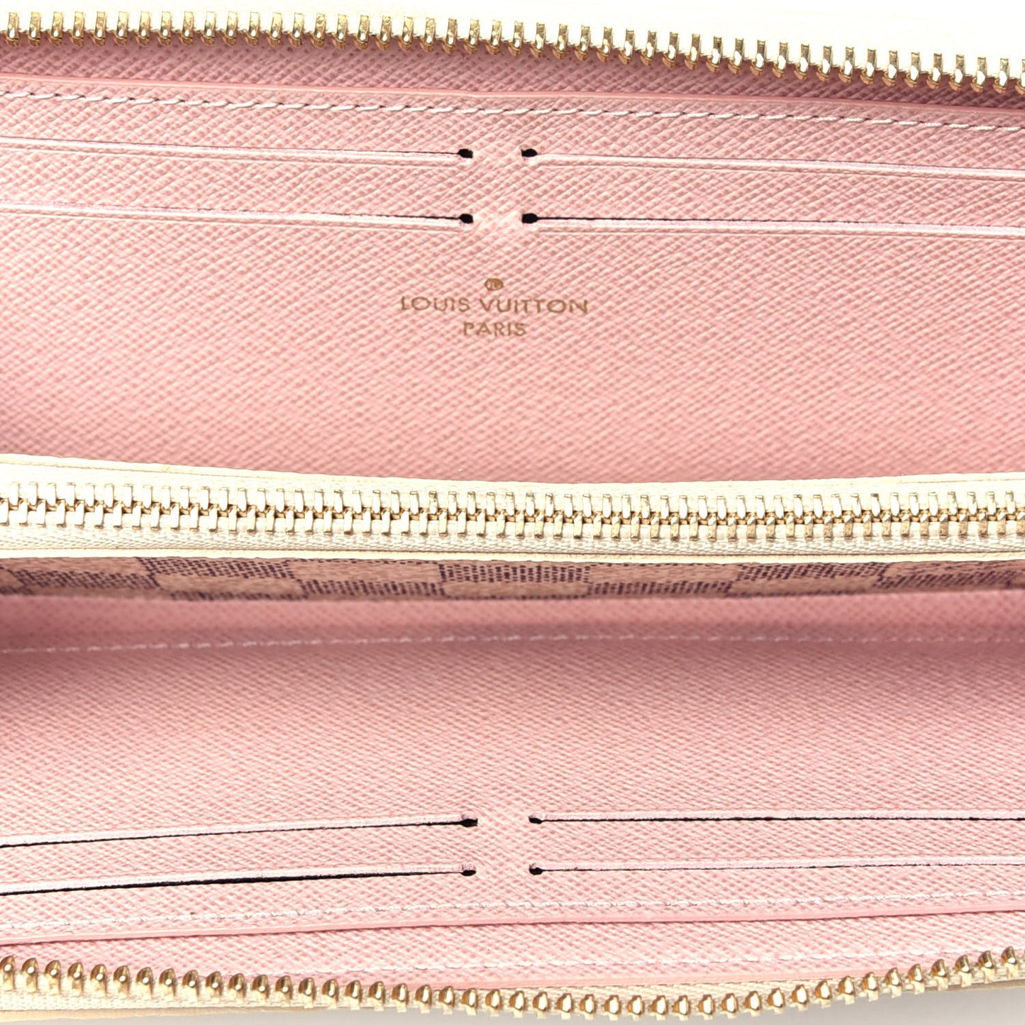 Damier Azur Clemence Wallet Rose Ballerine