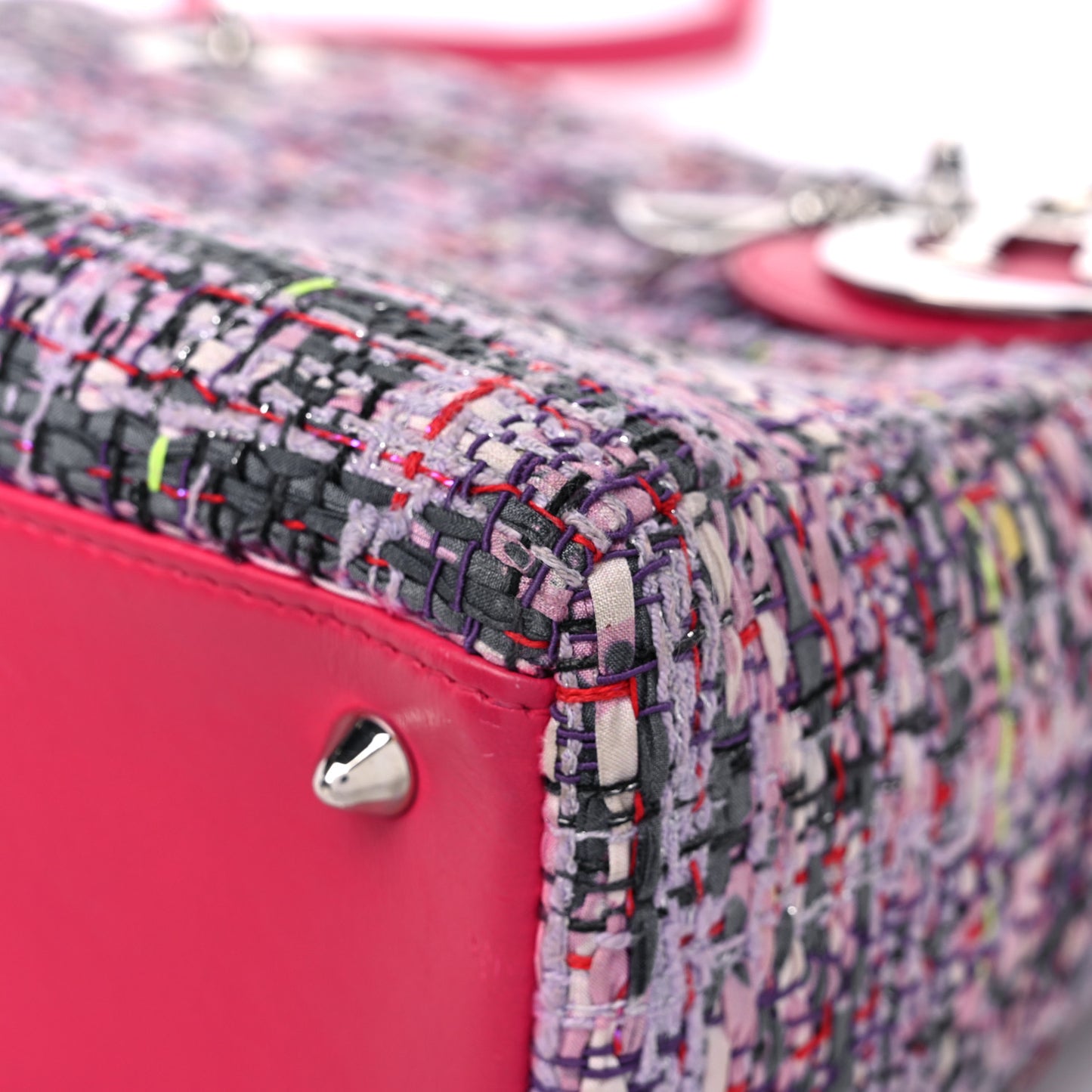 Tweed Medium Lady Dior Pink Multicolor