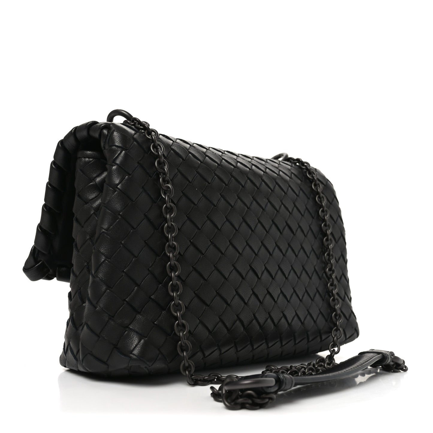 Nappa Intrecciato Baby Olimpia Shoulder Bag Black