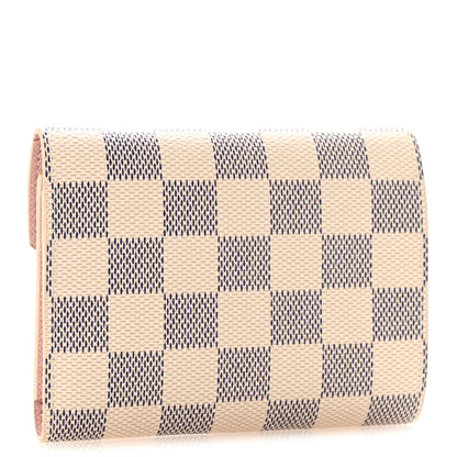 Louis Vuitton Damier Azur Victorine Wallet Rose Ballerine 3 of 7