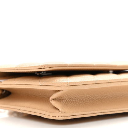 Chanel Caviar Quilted Wallet On Chain WOC Beige 9 of 10