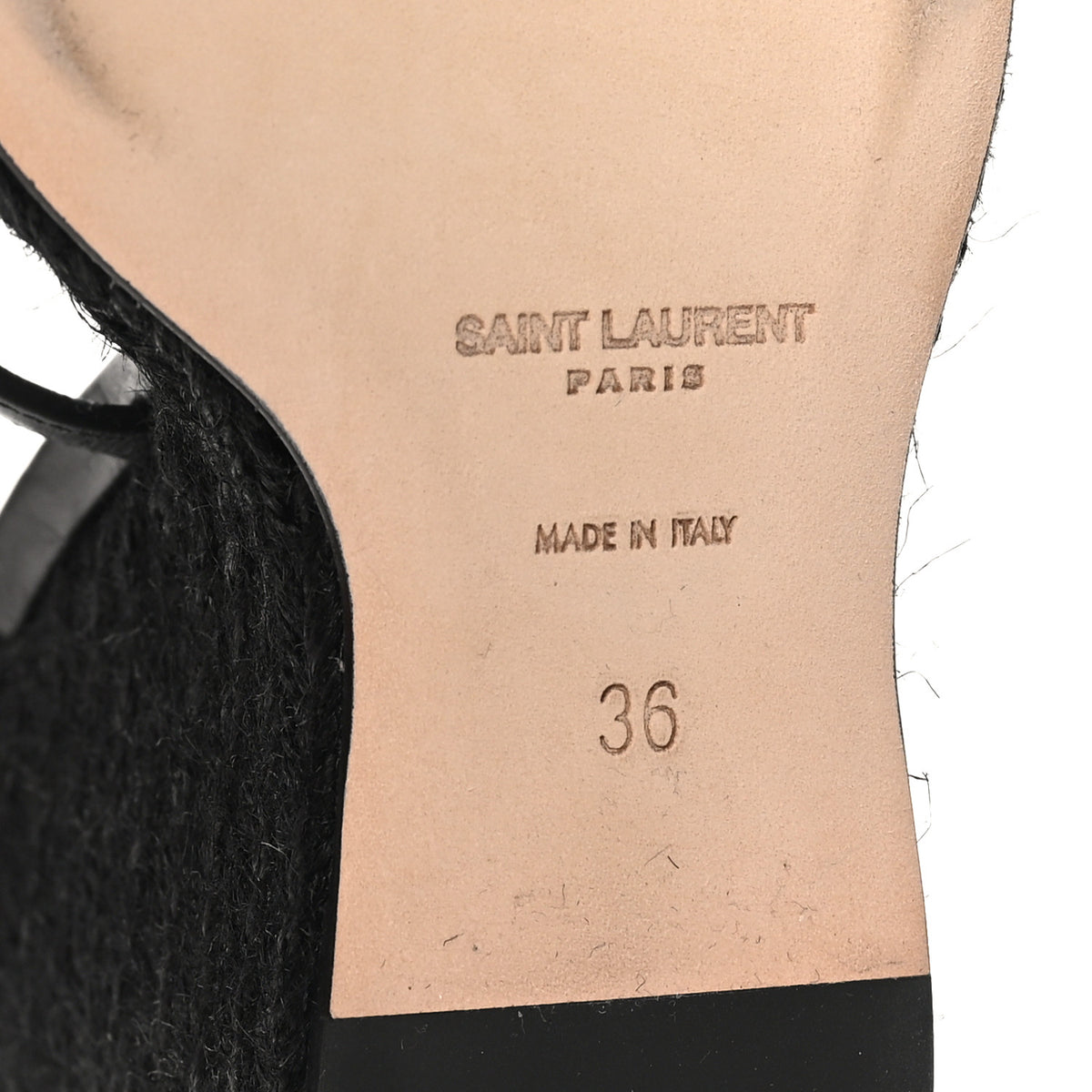 Saint Laurent Calfskin Cassandra Espadrille 105mm Wedges 36 Black 7 of 9