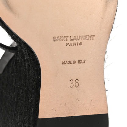 Saint Laurent Calfskin Cassandra Espadrille 105mm Wedges 36 Black 7 of 9