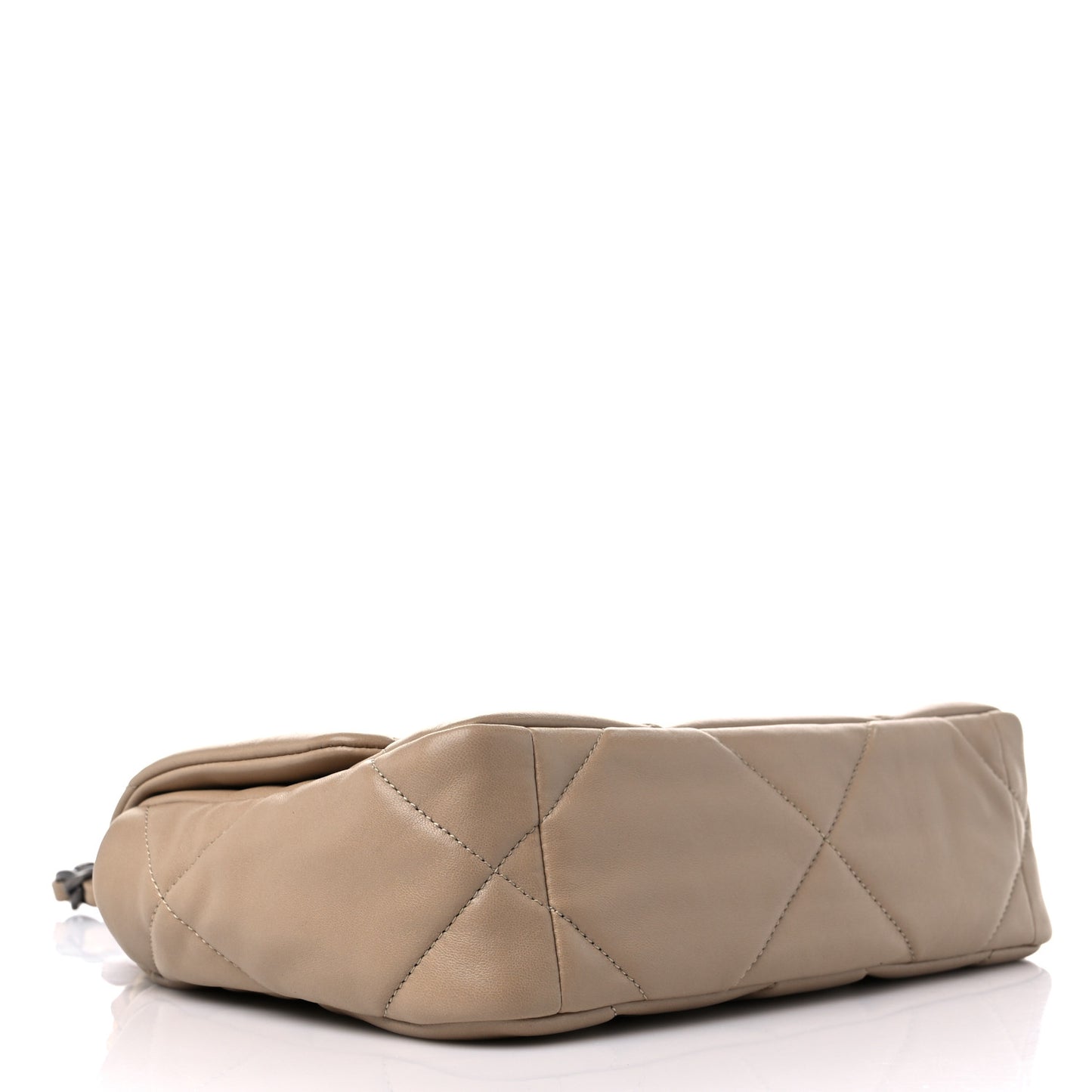 Lambskin Quilted Medium Chanel 19 Flap Dark Beige