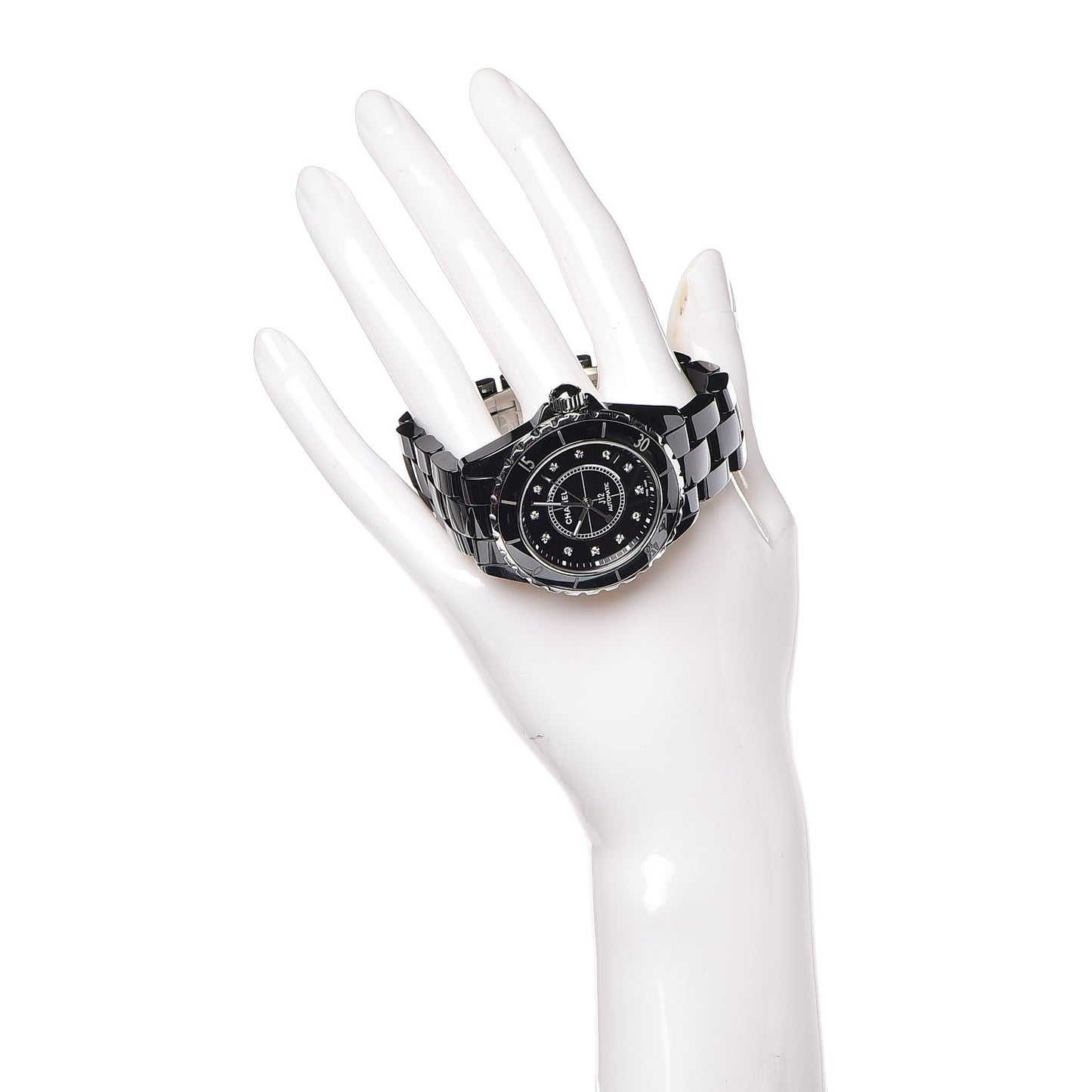 Stainless Steel Ceramic Diamond 38mm J12 Automatic Watch Black