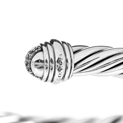 David Yurman Sterling Silver Diamond 8.5mm Cable Classics Bracelet 4 of 4