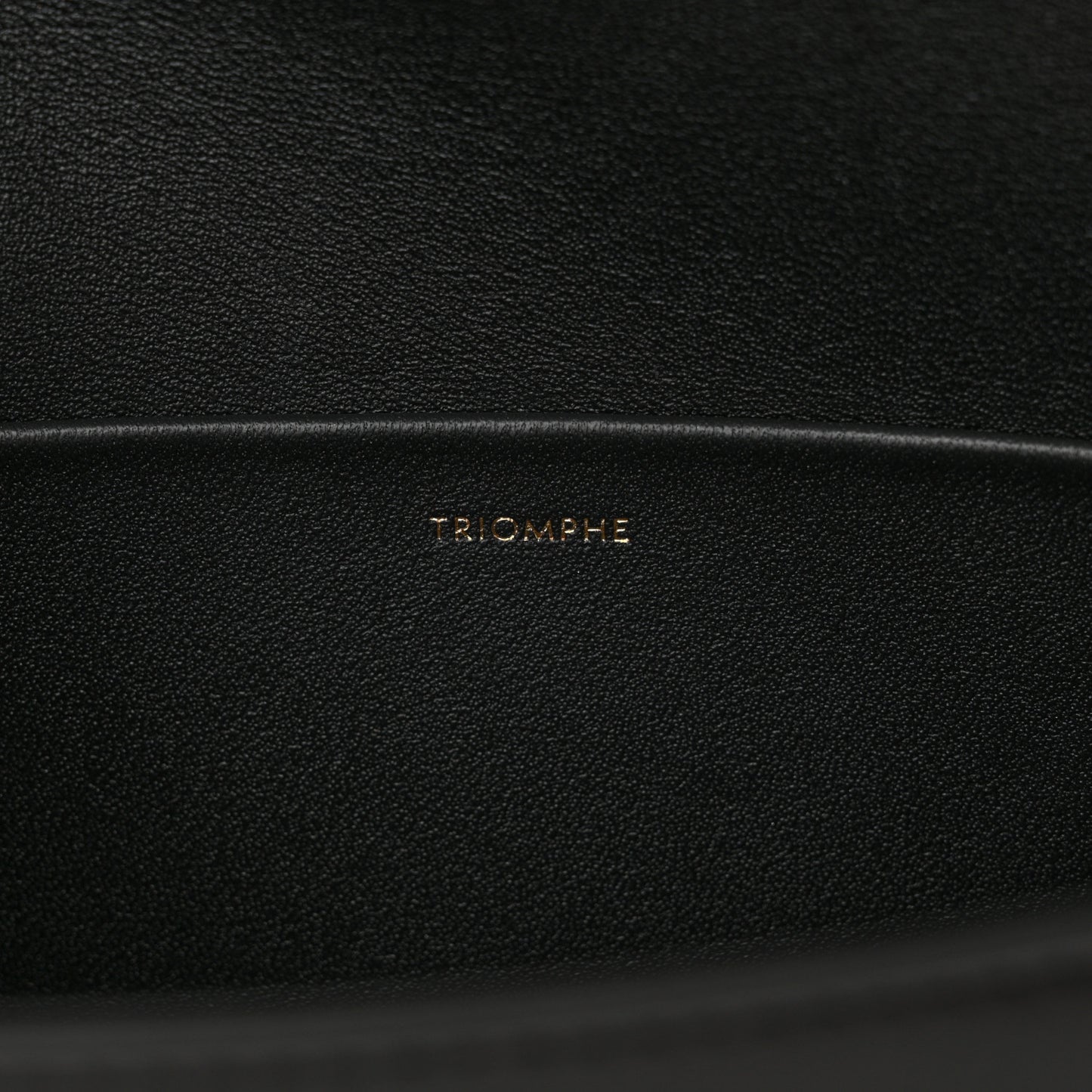 Shiny Calfskin Triomphe Shoulder Bag Black