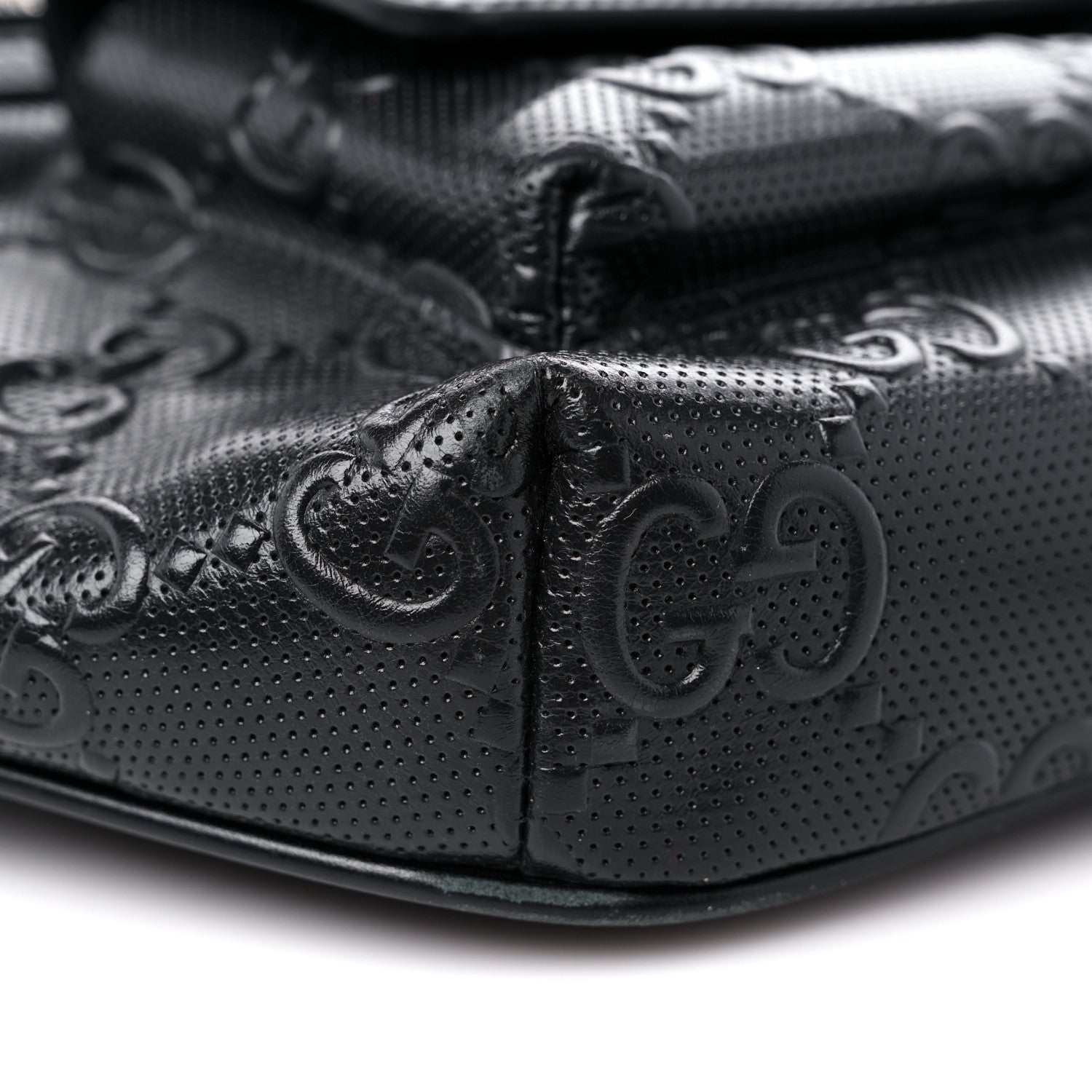 Gucci Calfskin GG Tennis Embossed Pocket Belt Bag Black 8 of 12