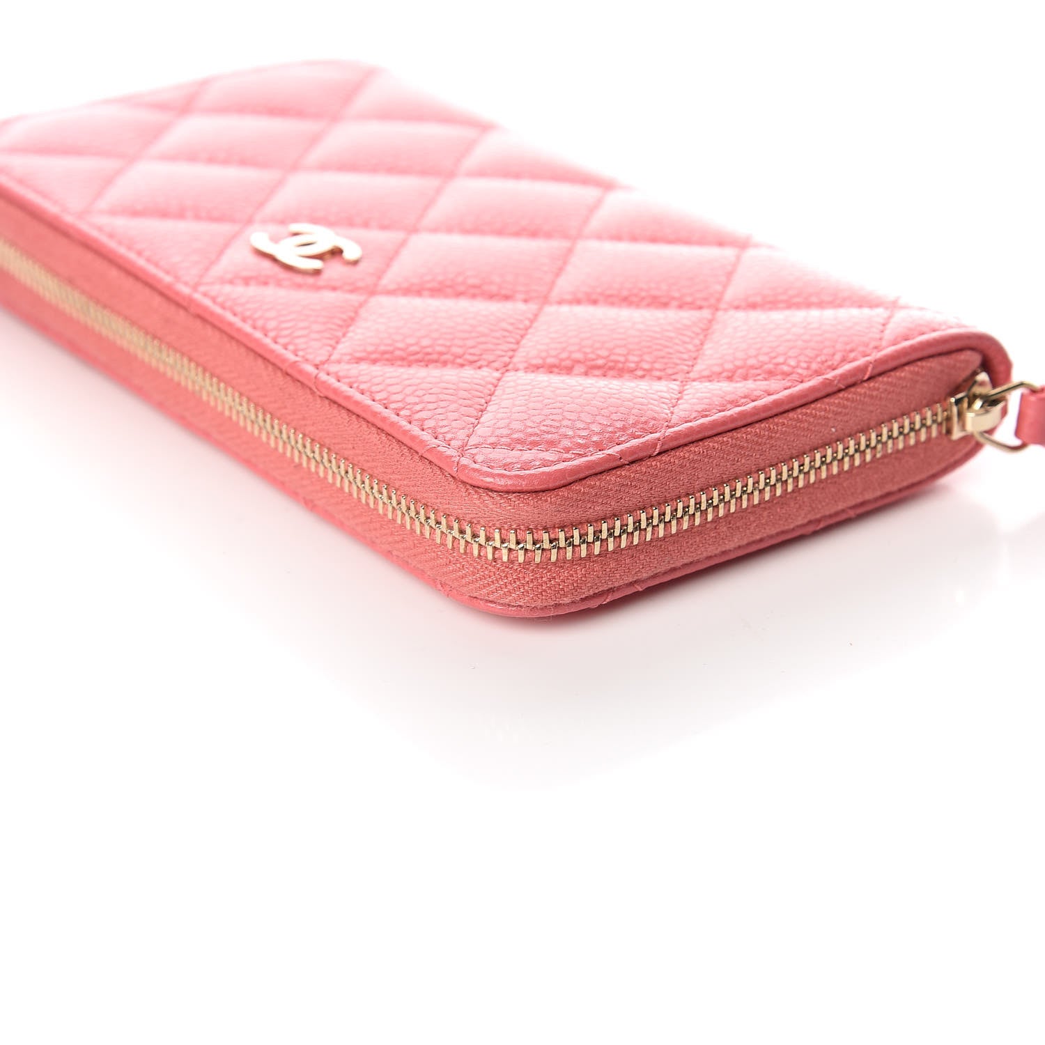 Chanel Iridescent Caviar Quilted Medium Zip Around Wallet Pink 12 of 12