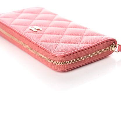 Chanel Iridescent Caviar Quilted Medium Zip Around Wallet Pink 12 of 12