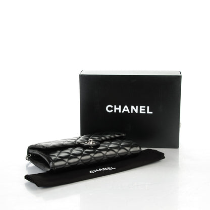 Chanel Lambskin Quilted Clutch With Chain Flap Black 4 of 7