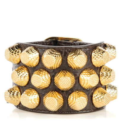 Balenciaga Agneau Arena Three Row Giant Gold Bracelet Cigare Fonce 1 of 10