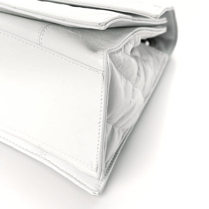 Balenciaga Crushed Calfskin Quilted Medium Crush Chain Bag Optic White 8 of 8