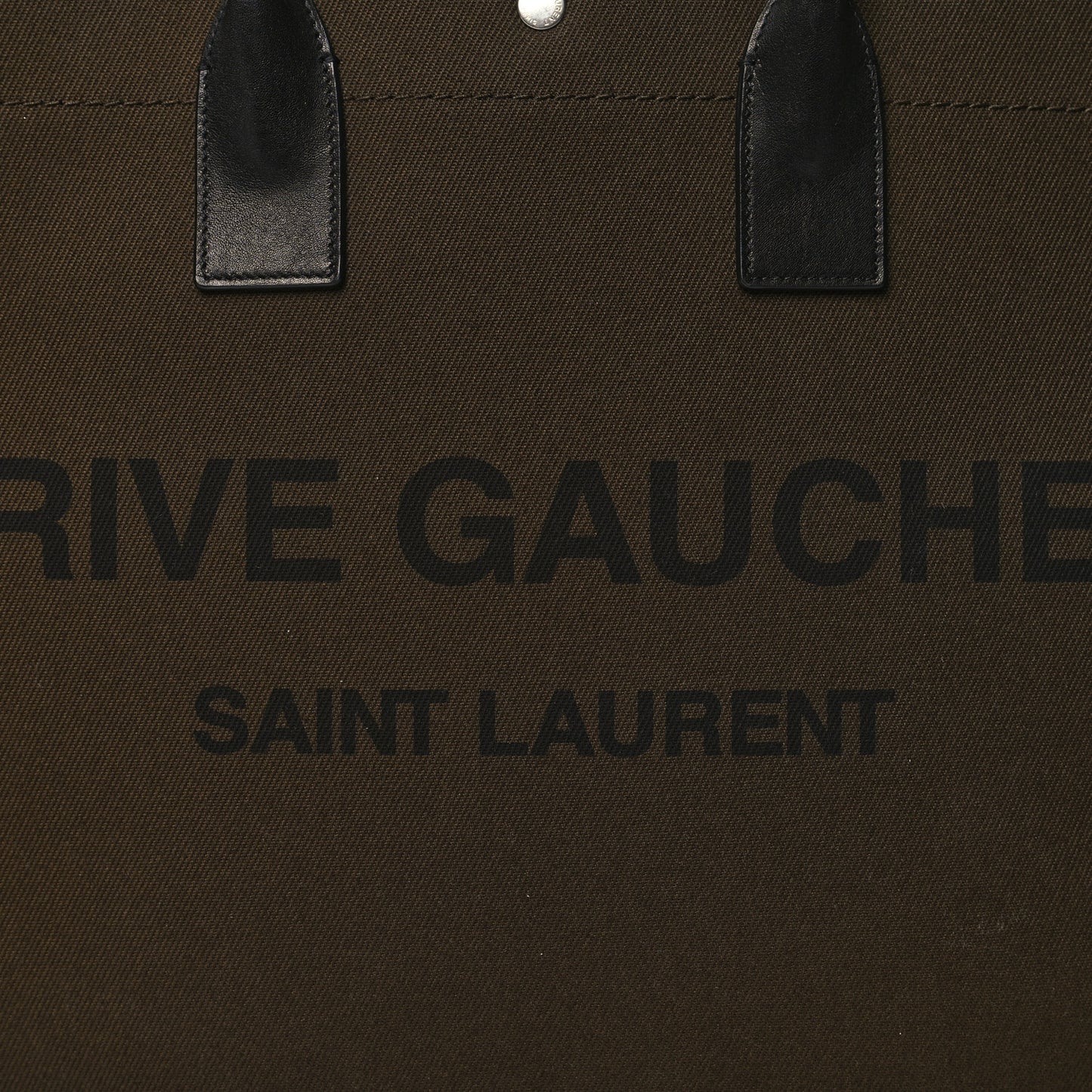 Linen Calfskin Rive Gauche Tote Khaki