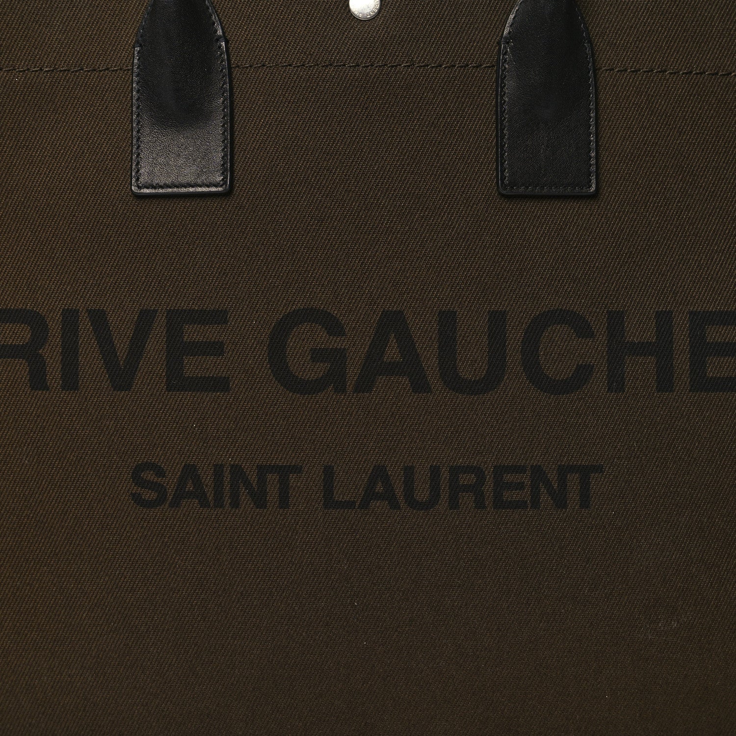 Saint Laurent Linen Calfskin Rive Gauche Tote Khaki 8 of 10