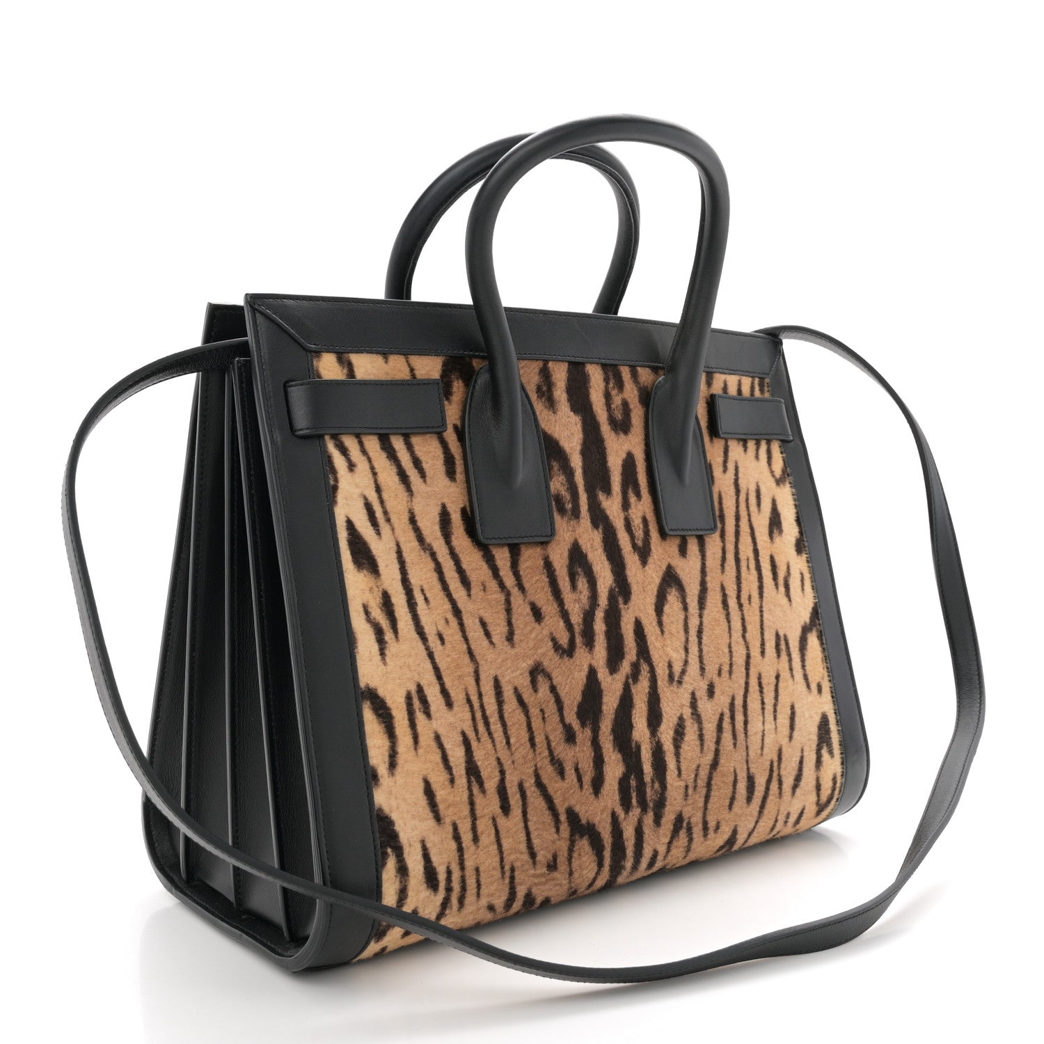 Saint Laurent Calf Hair Leopard Print Small Sac De Jour Black 3 of 12