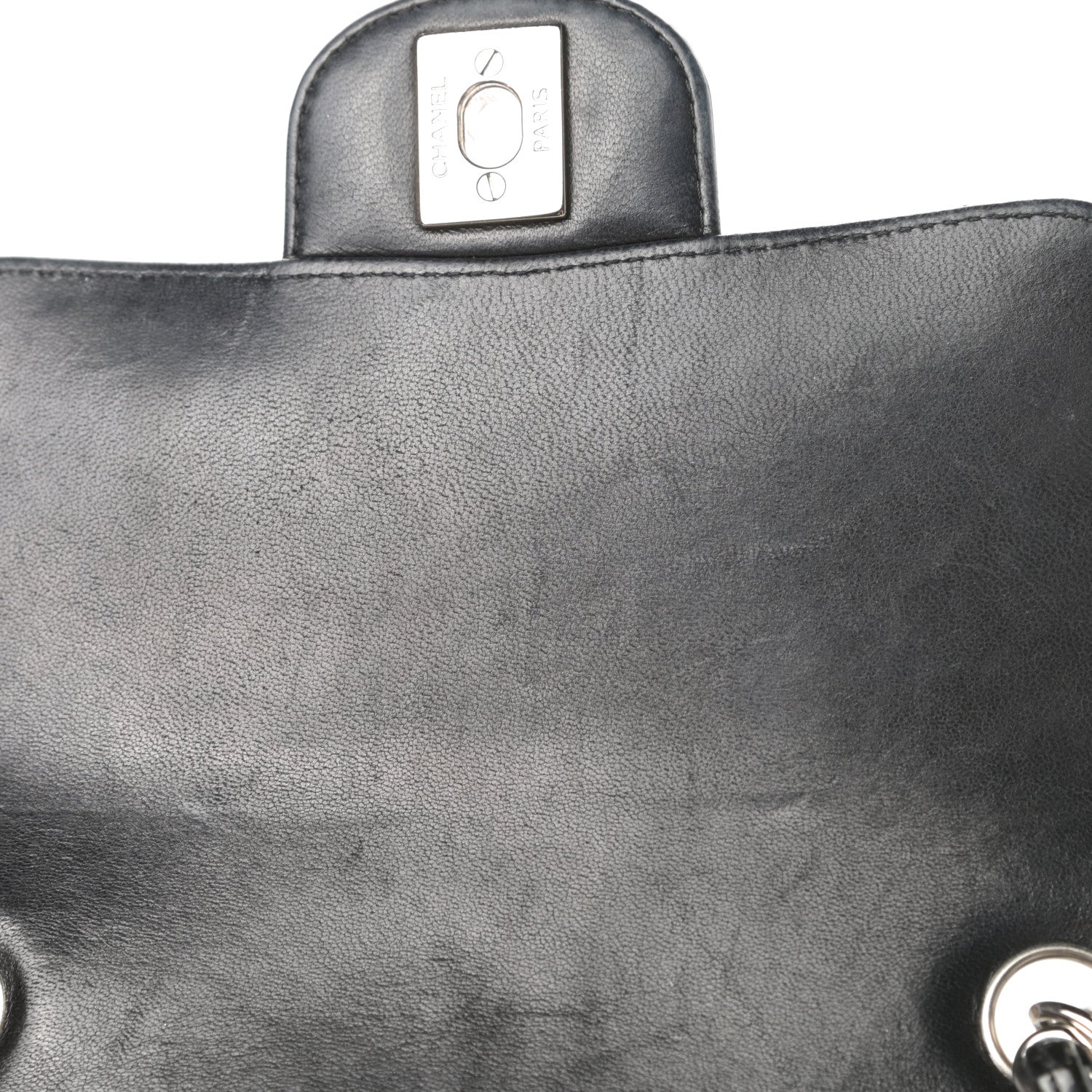 Chanel Patent Calfskin Sparkle Quilted Mini Square Flap Black 12 of 14