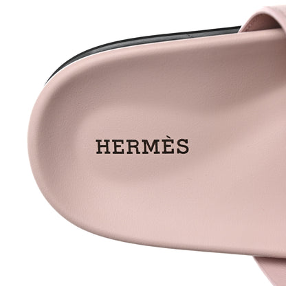 Hermes Suede Goatskin Womens Chypre Sandals 39 Rose Porcelaine 6 of 9