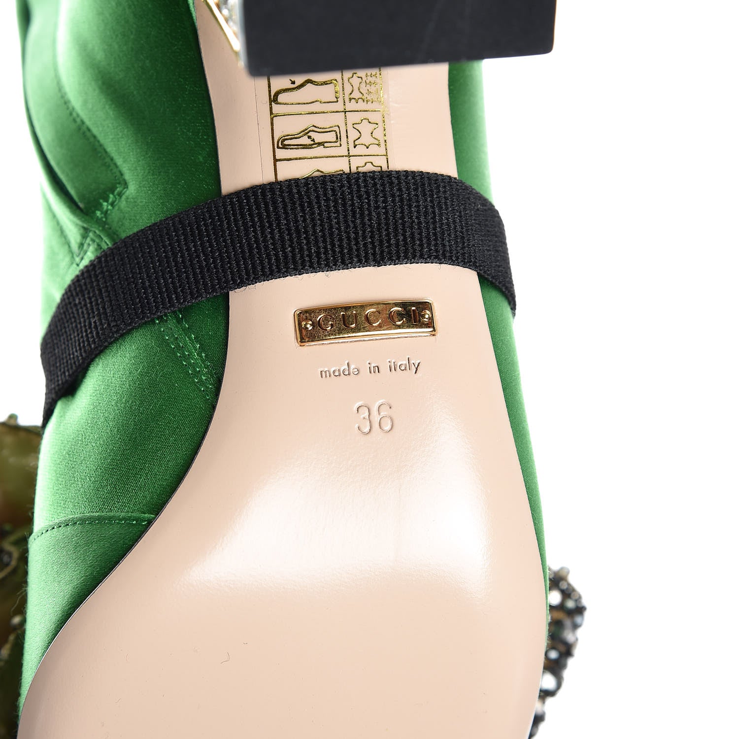 Gucci Silk Satin Malaga Kid Embroidered Candy Dragon Block-Heel Knee Boot 36 Palm 6 of 11