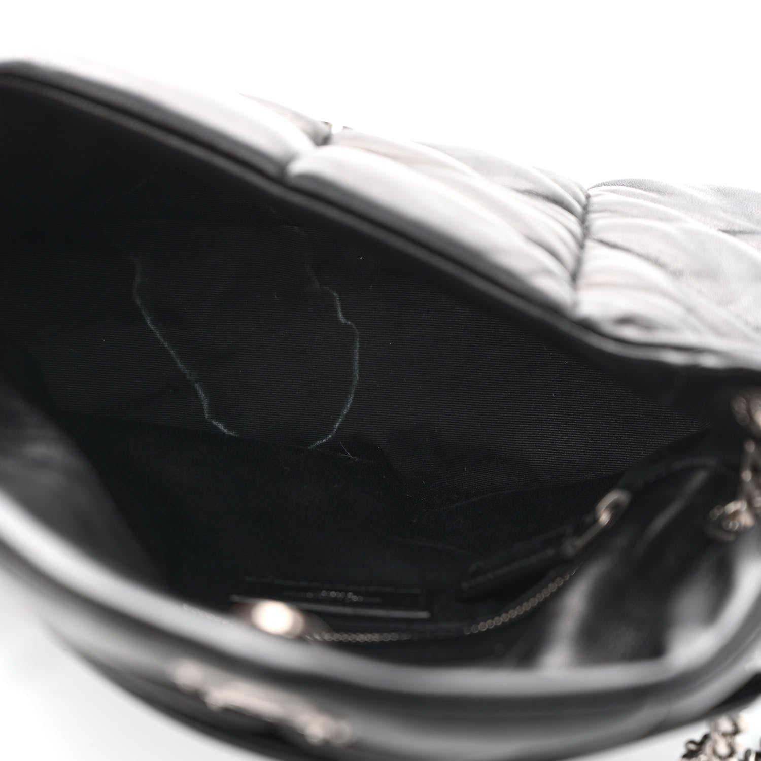 Saint Laurent Lambskin Quilted Small Loulou Puffer Monogram Chain Satchel Black 5 of 10