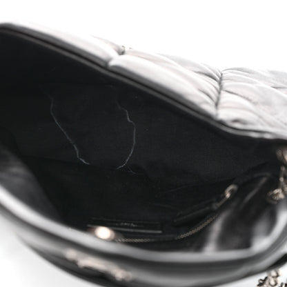 Saint Laurent Lambskin Quilted Small Loulou Puffer Monogram Chain Satchel Black 5 of 10