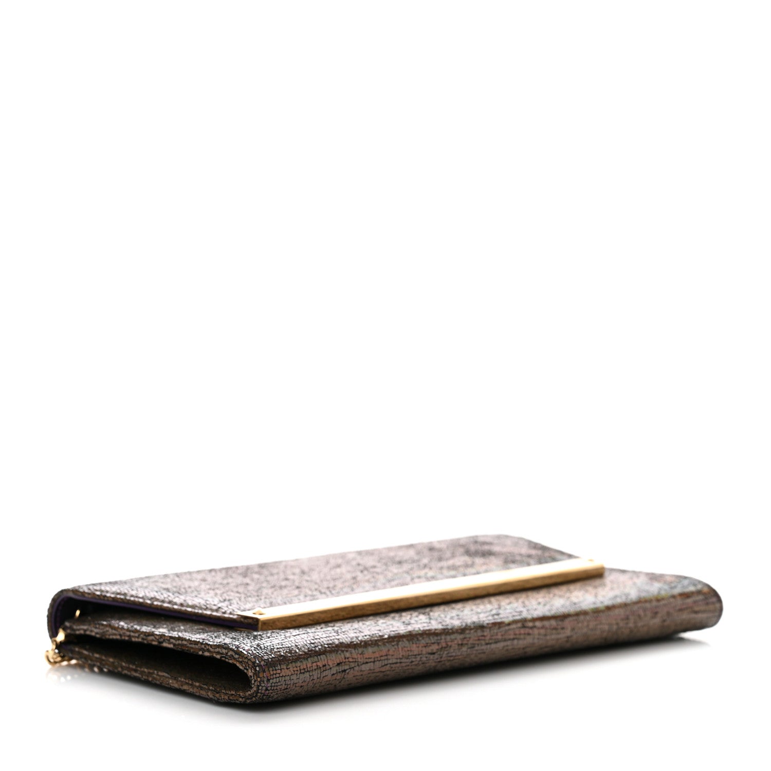 Jimmy Choo Holographic Calfskin Margot Clutch Gold Multicolor 4 of 9