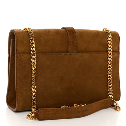 Saint Laurent Suede Fringe Small Monogram Satchel Light Ocre 3 of 10