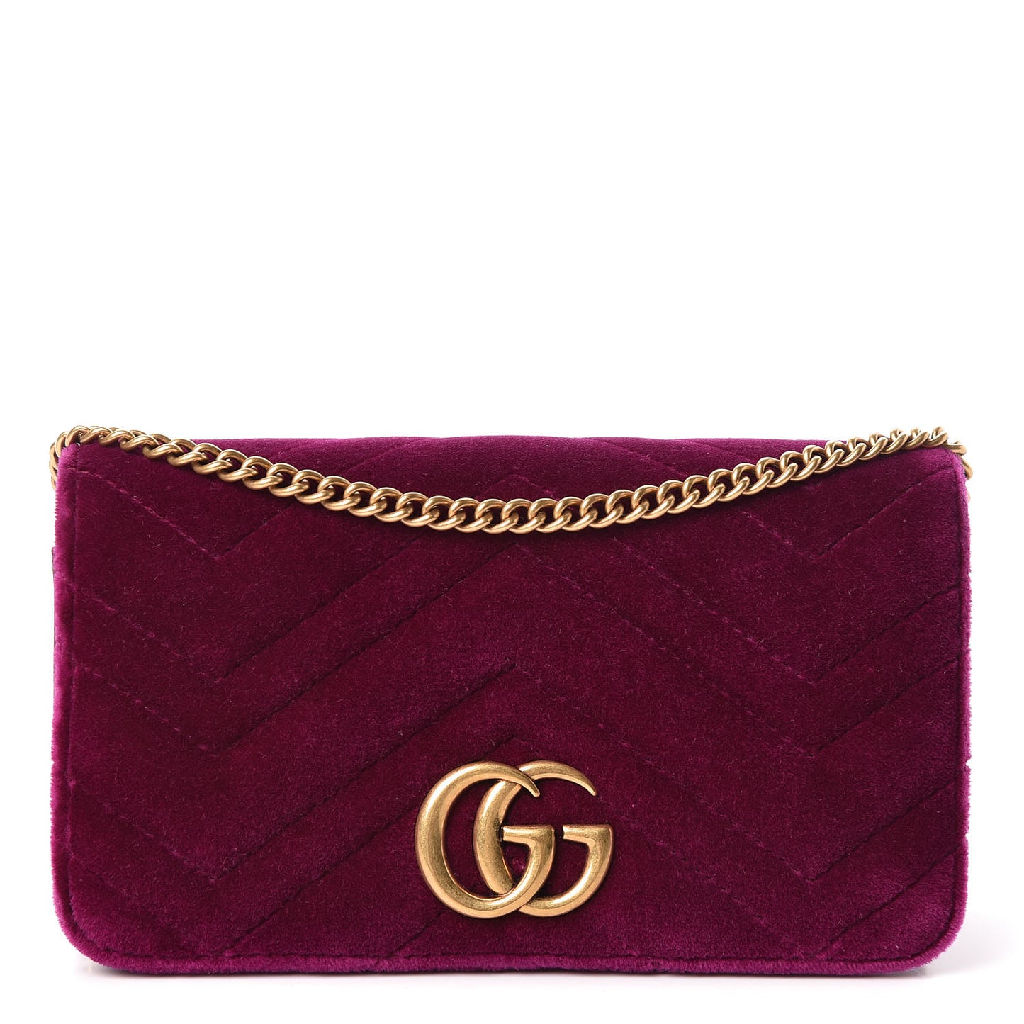 Velvet Matelasse GG Marmont Mini Bag Fuchsia Violet Cyclamen