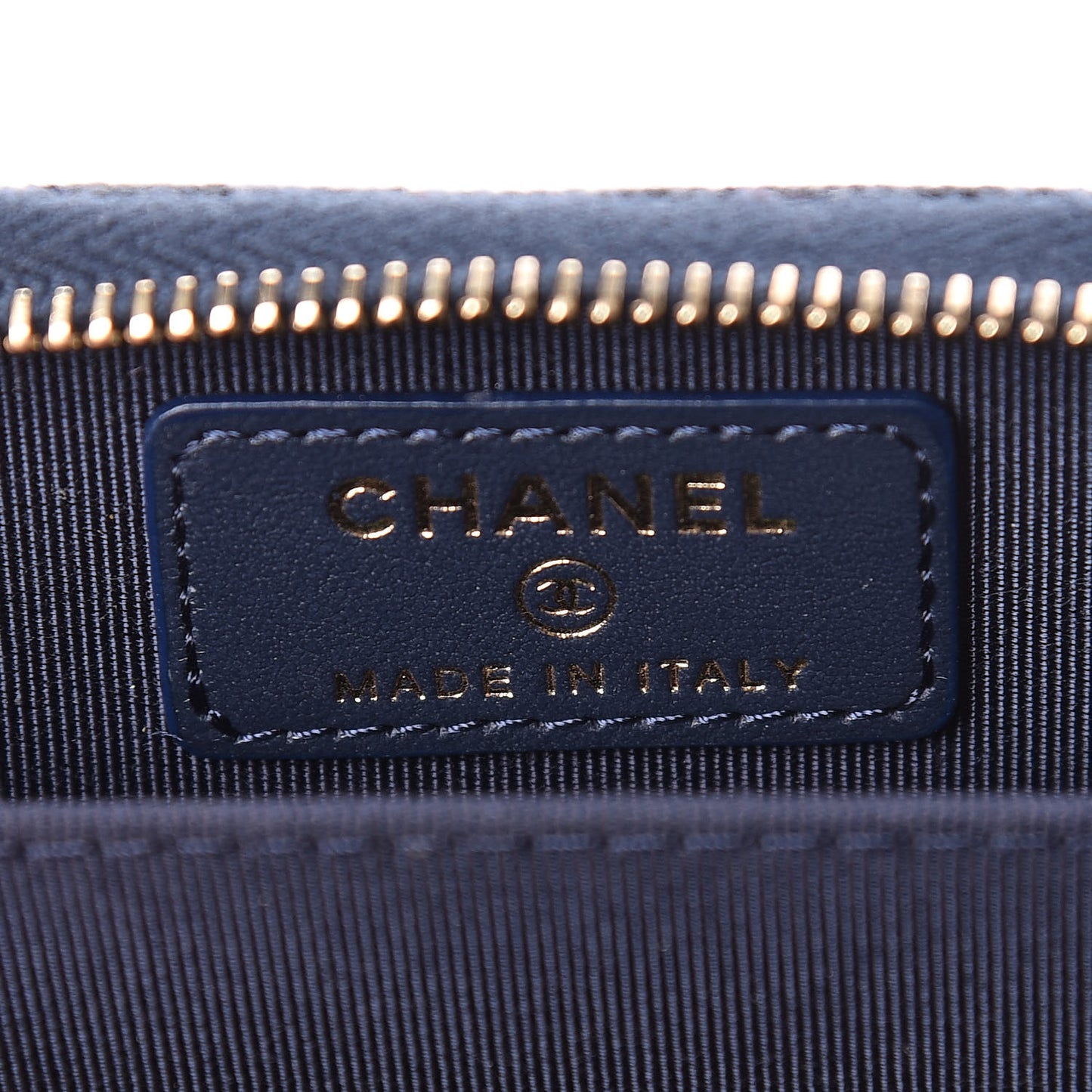Caviar Quilted Zip Coin Purse Dark Blue
