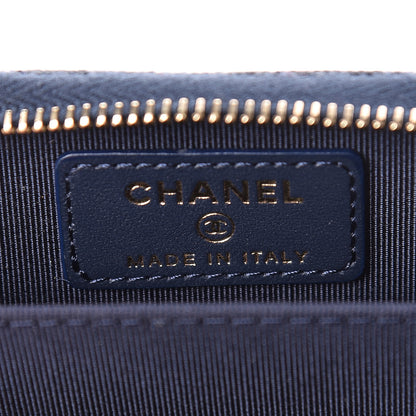 Chanel Caviar Quilted Zip Coin Purse Dark Blue 8 of 9