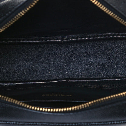 Saint Laurent Grain De Poudre Matelasse Monogram Mini Lou Camera Bag Black 5 of 14