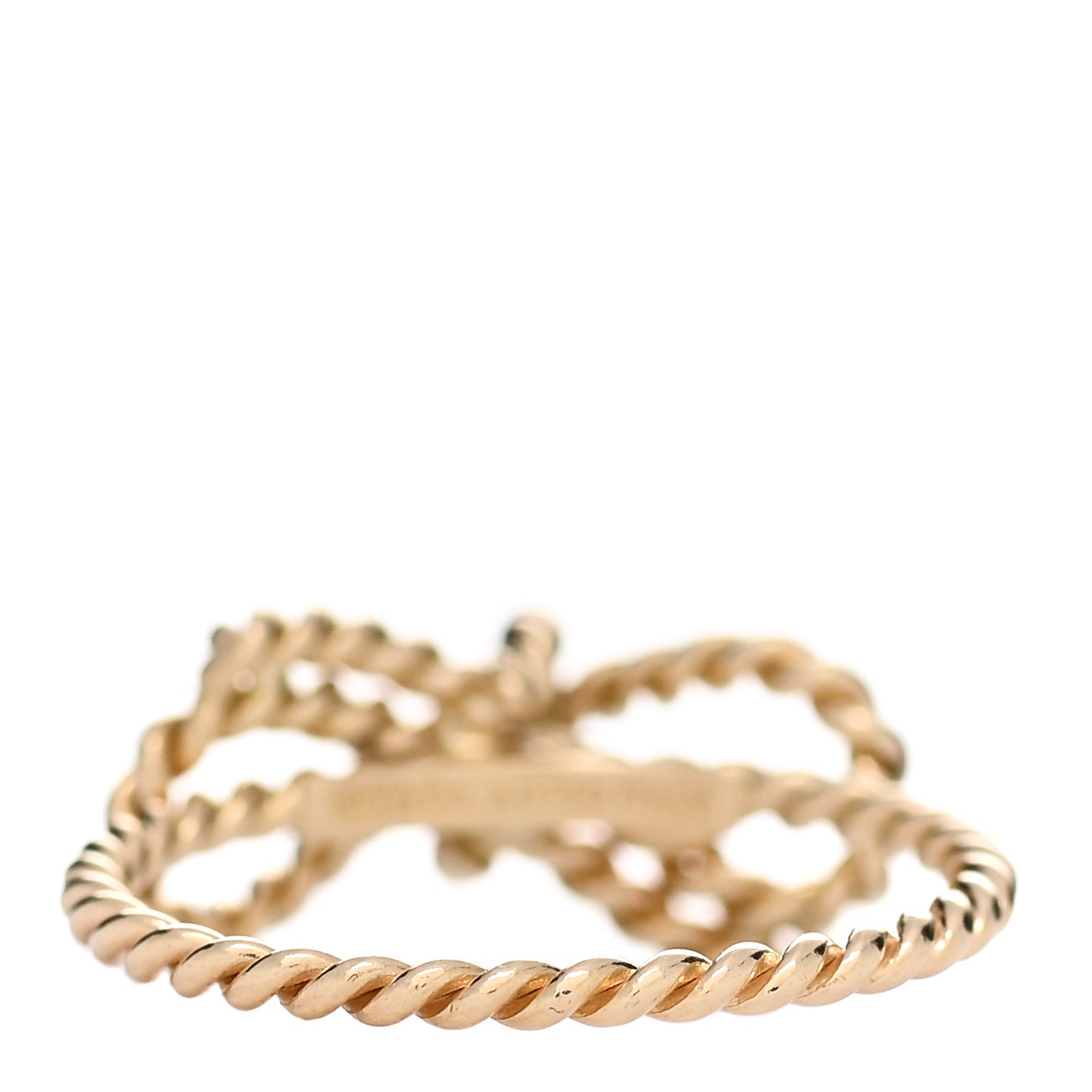 18K Yellow Gold Twist Bow Ring 50 5.25