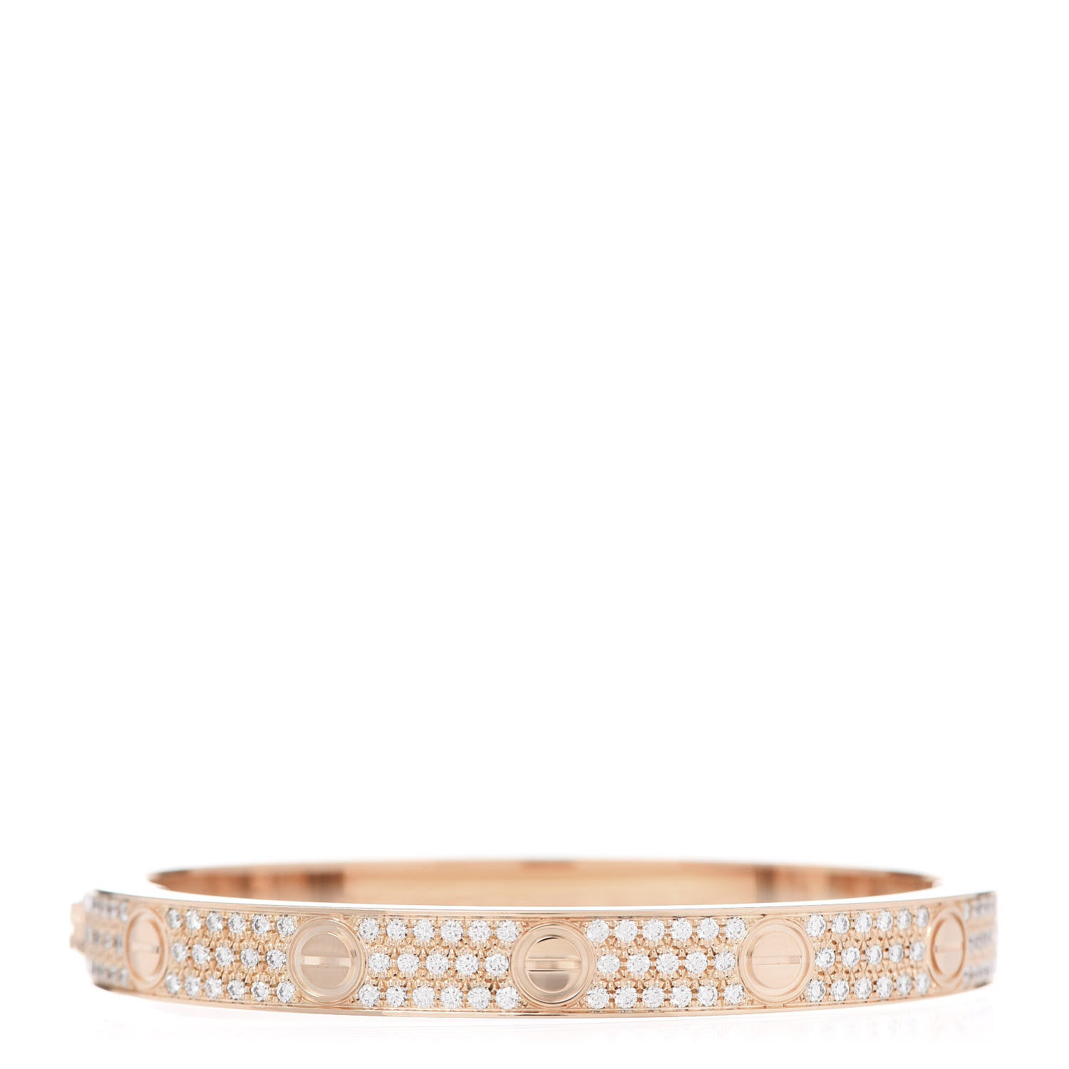 Cartier 18K Pink Gold Diamond LOVE Paved Bracelet 16 1 of 4