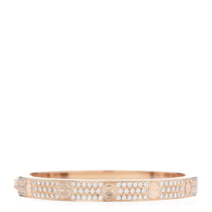 Cartier 18K Pink Gold Diamond LOVE Paved Bracelet 16 1 of 4