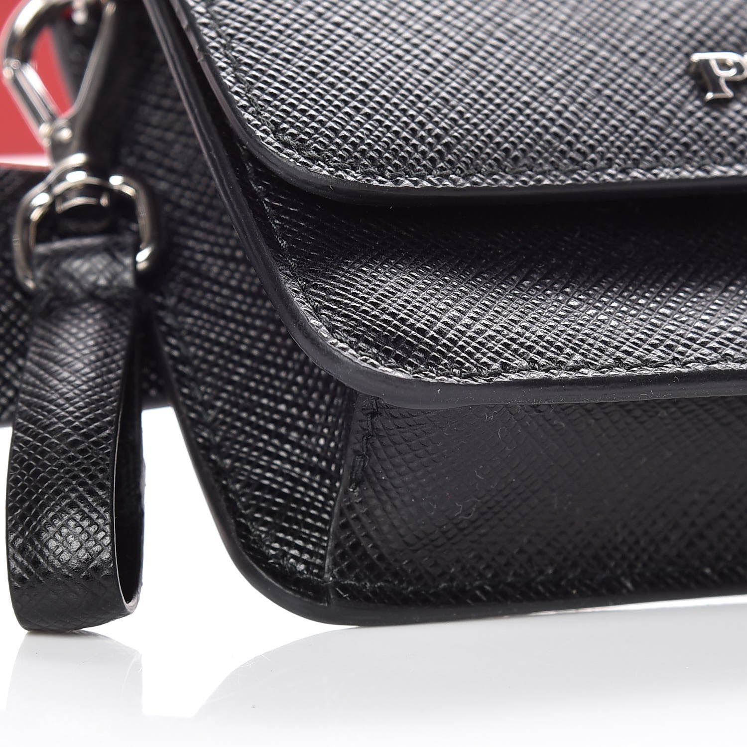 Prada City Calfskin Micro Reversible Belt Removable Bag Black Fuoco 8 of 9