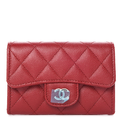 Chanel Caviar Quilted Flap Card Holder Dark Red 1 of 11
