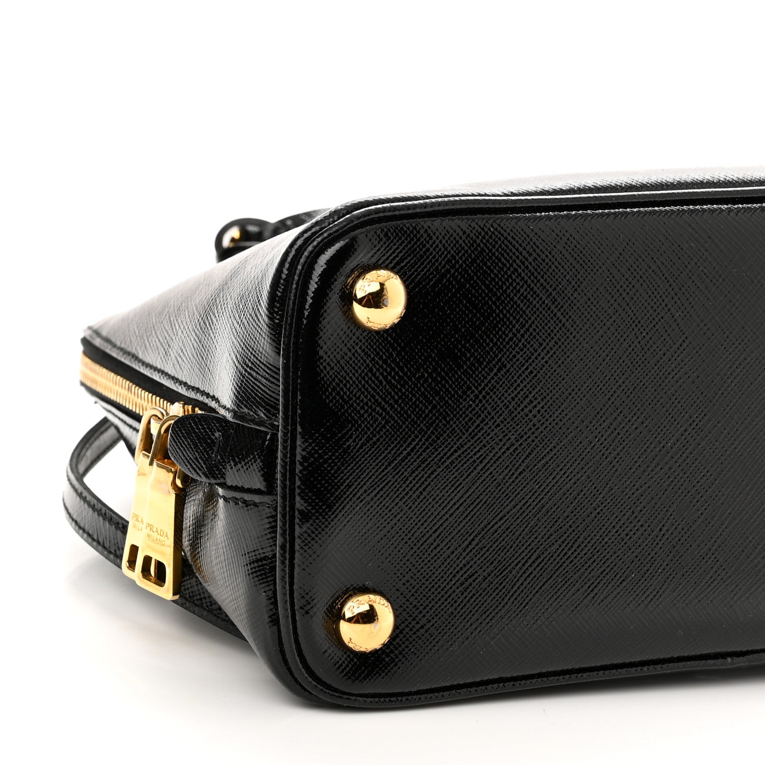 Prada Saffiano Vernice Mini Promenade Tote Black 7 of 8