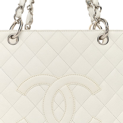 Chanel Caviar Quilted Grand Shopping Tote GST White 8 of 11