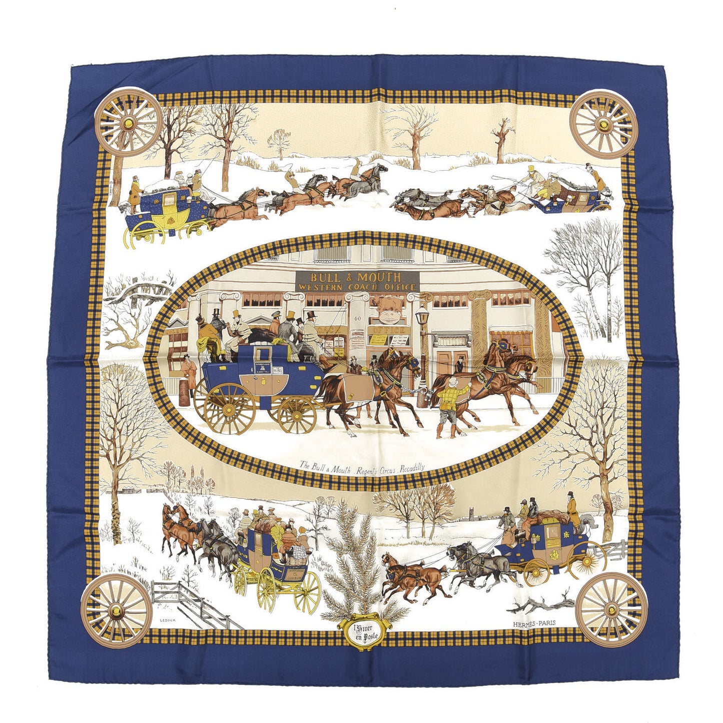Silk L'hiver En Poste Scarf 90