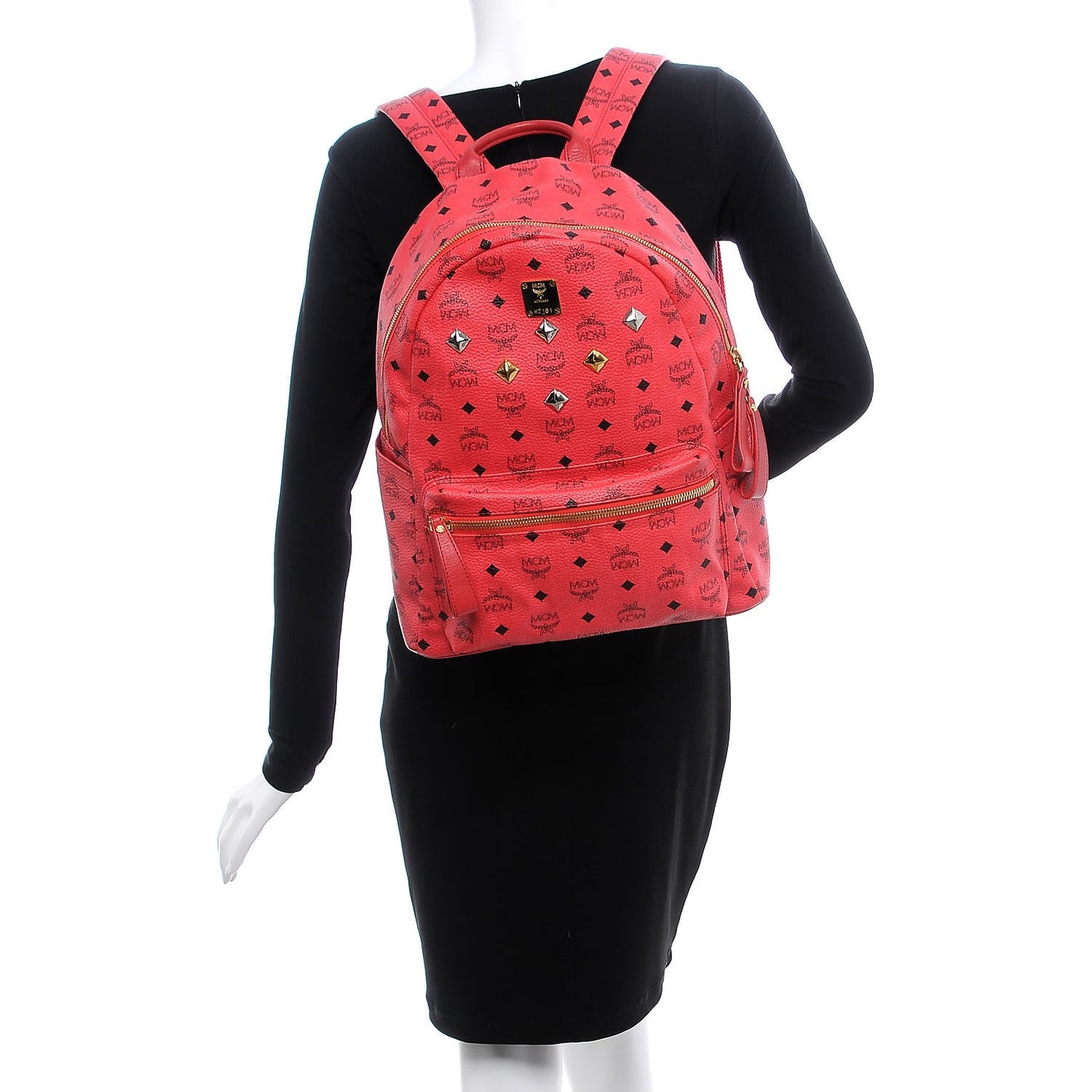 Visetos Medium Sprinkle Stud Stark Backpack Red